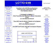 Tablet Screenshot of lotto649stats.com